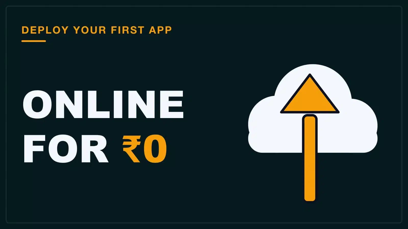 An arrow rising into a cloud, a first web app being deployed online on free hosting